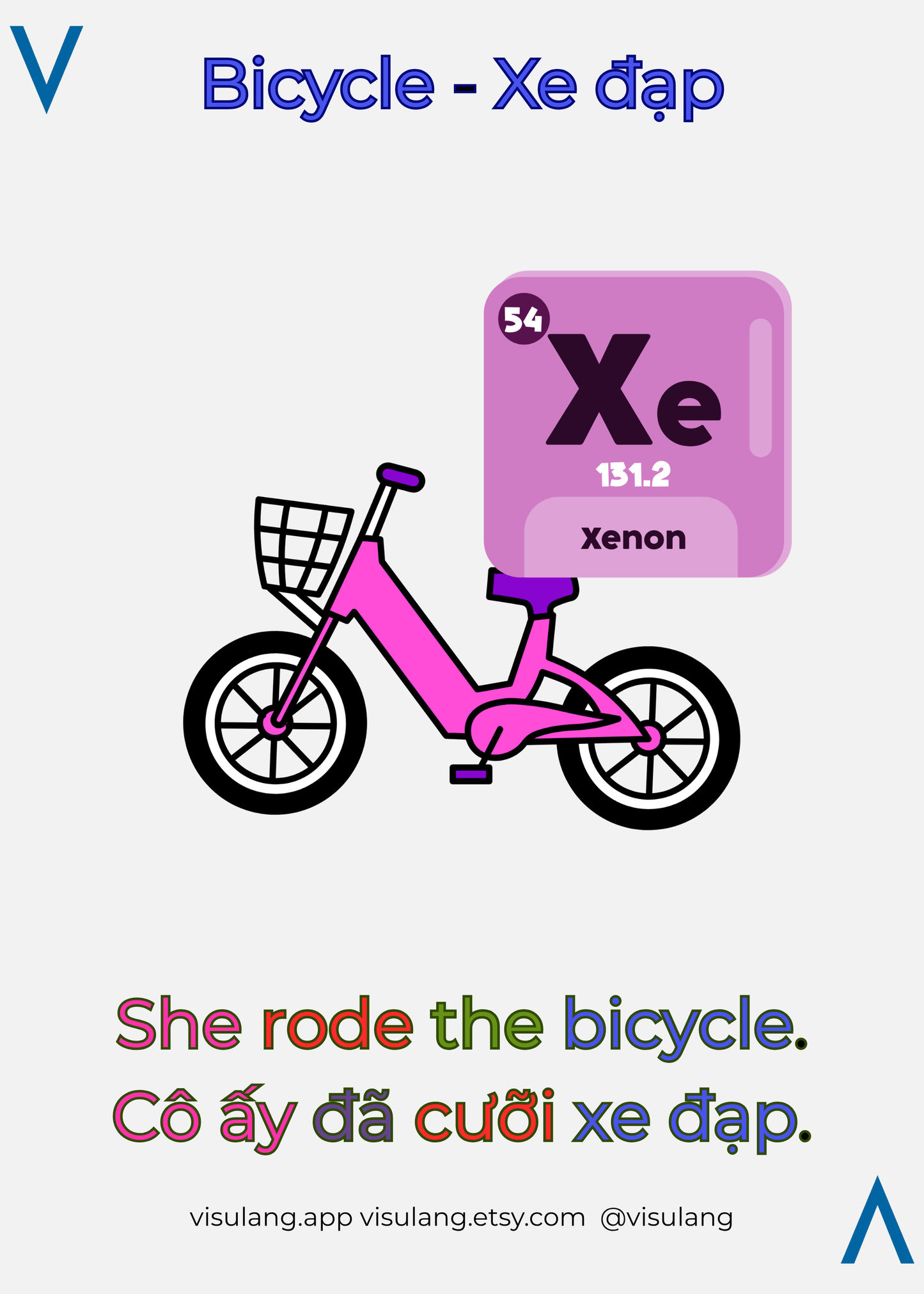 Bicycle - Xe đạp: She rode the bicycle - Cô ấy đã cưỡi xe đạp