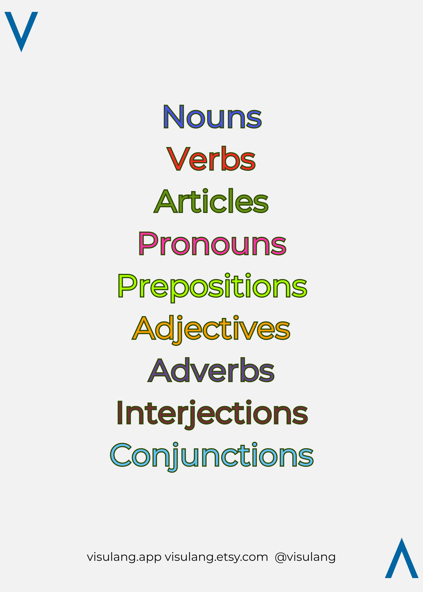 Color-coded language learning flashcards.
