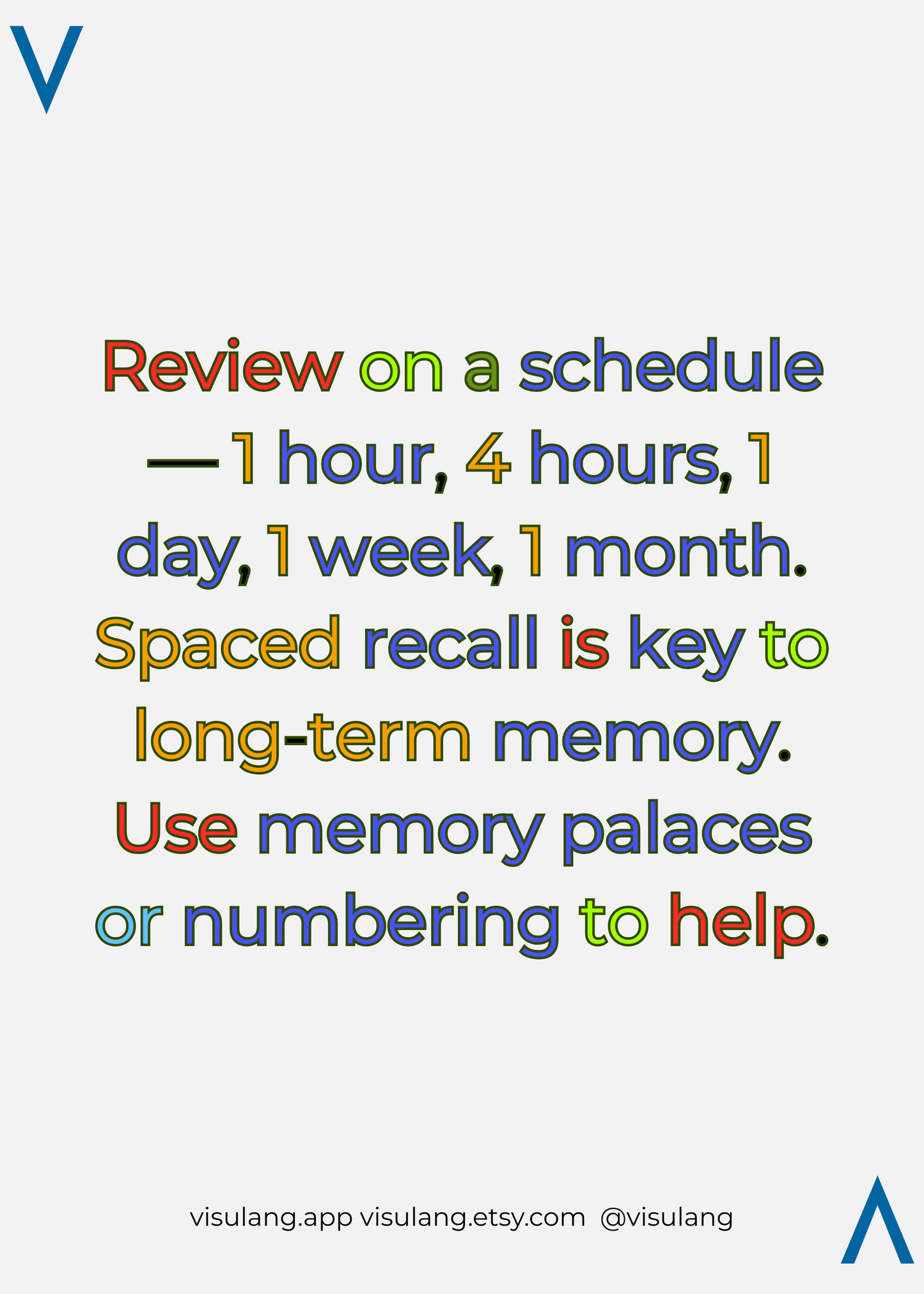 Visulang spaced repetition recall