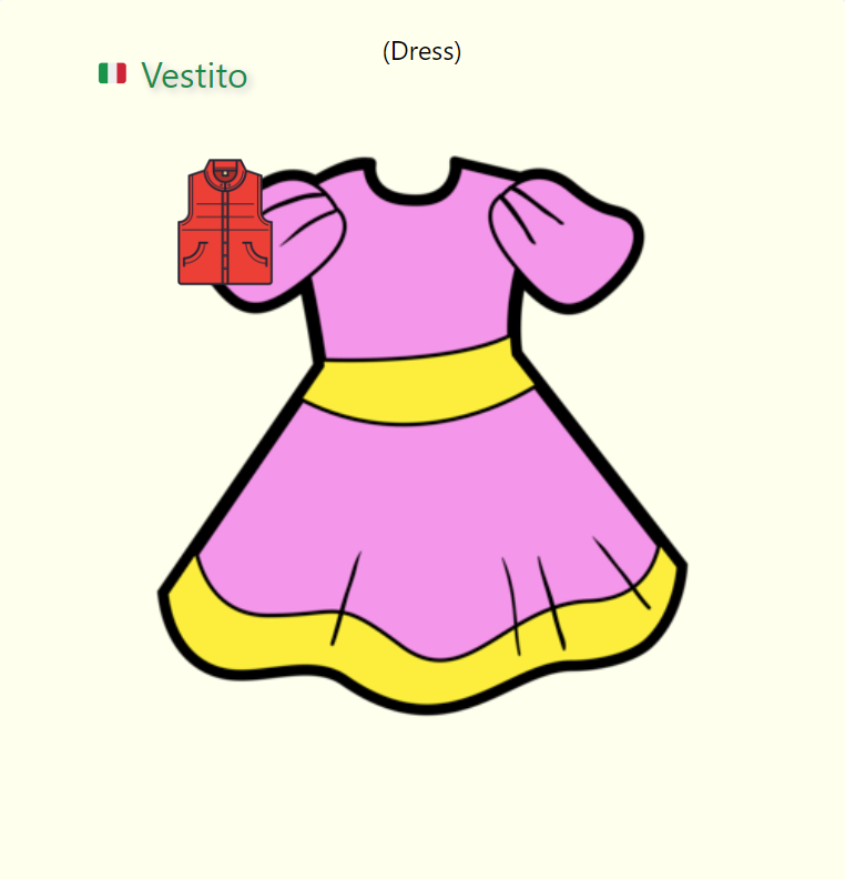 100 Basic Italian Words – Visual Mnemonic Digital Flashcards