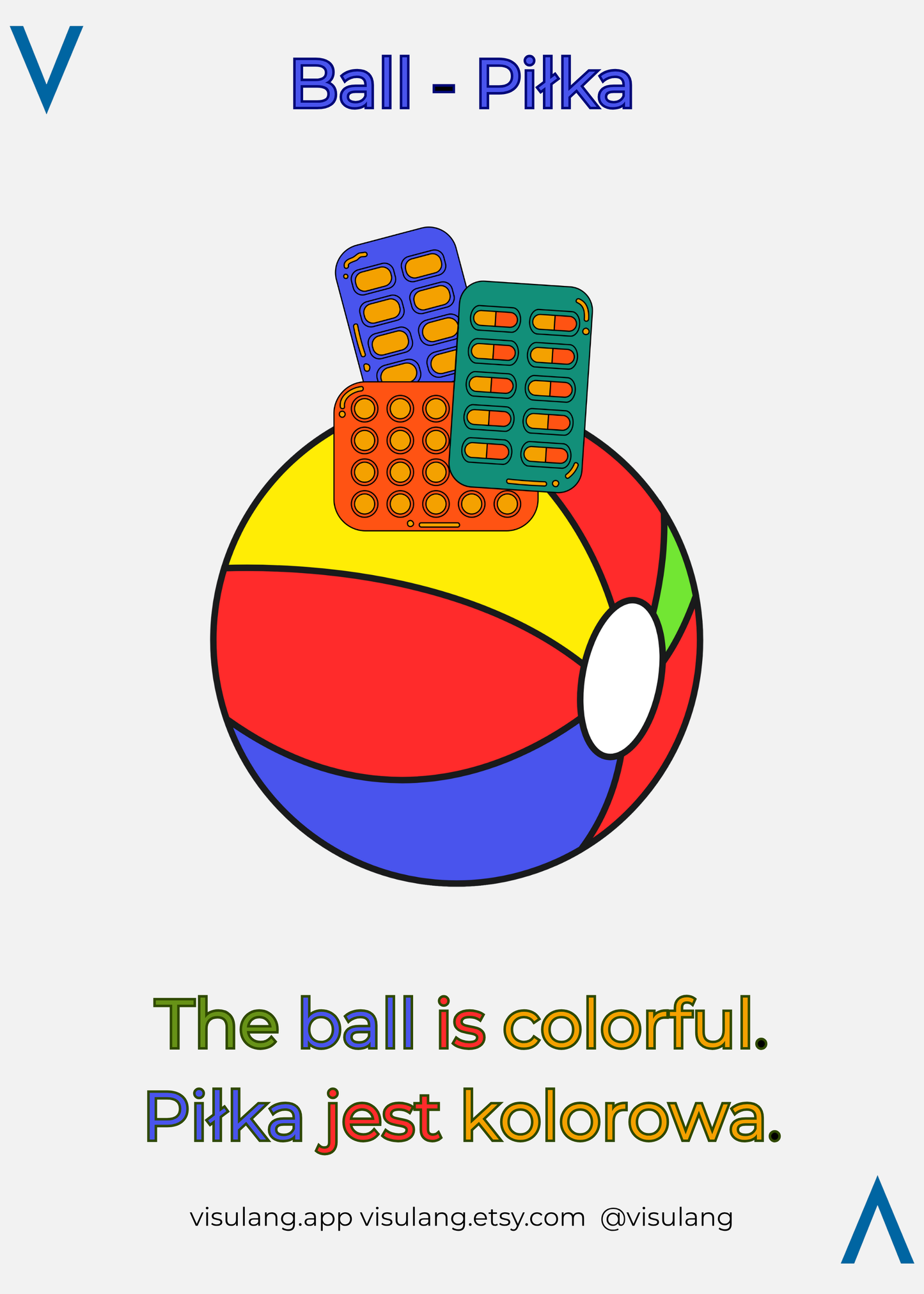 The ball is colorful - Piłka jest kolorowa