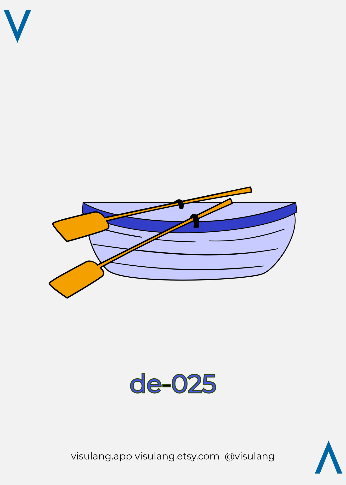 Rowboat with oars on a white background, featuring the Visulang logo.