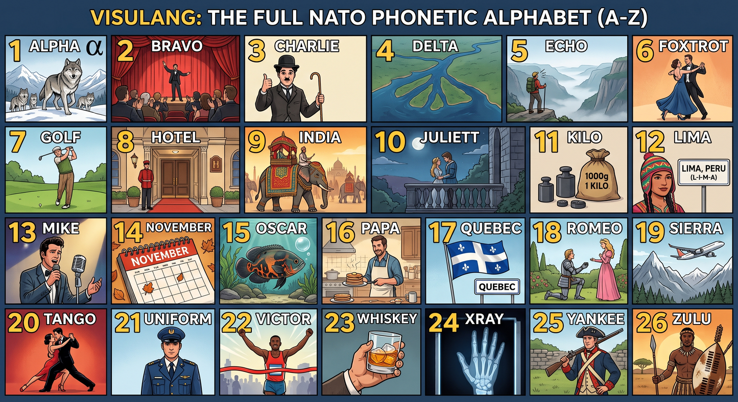 NATO Phonetic Alphabet — Learn A–Z Visually