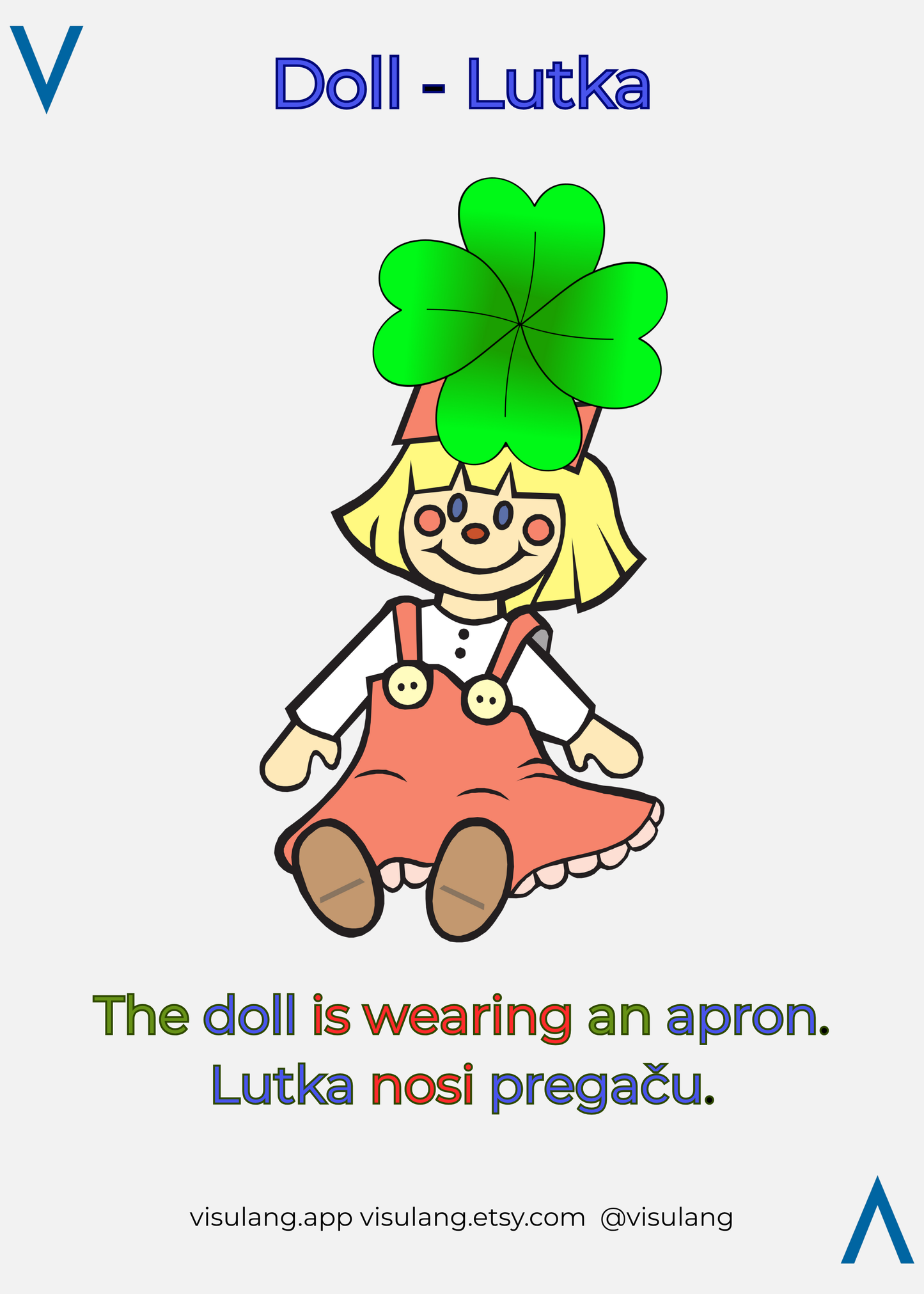 The doll is wearing an apron - Lutka nosi pregaču