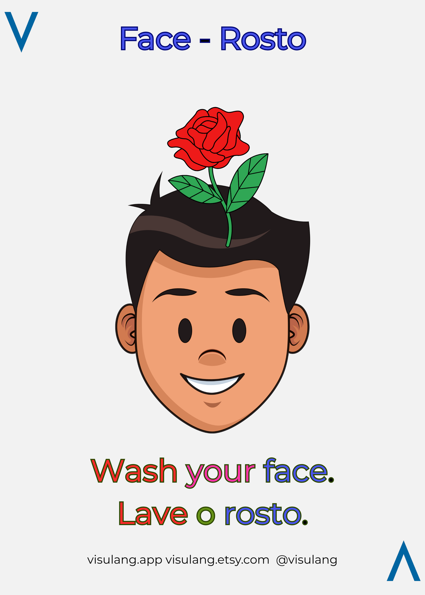 Face in Portuguese - Rosto: Wash your face - Lave o rosto