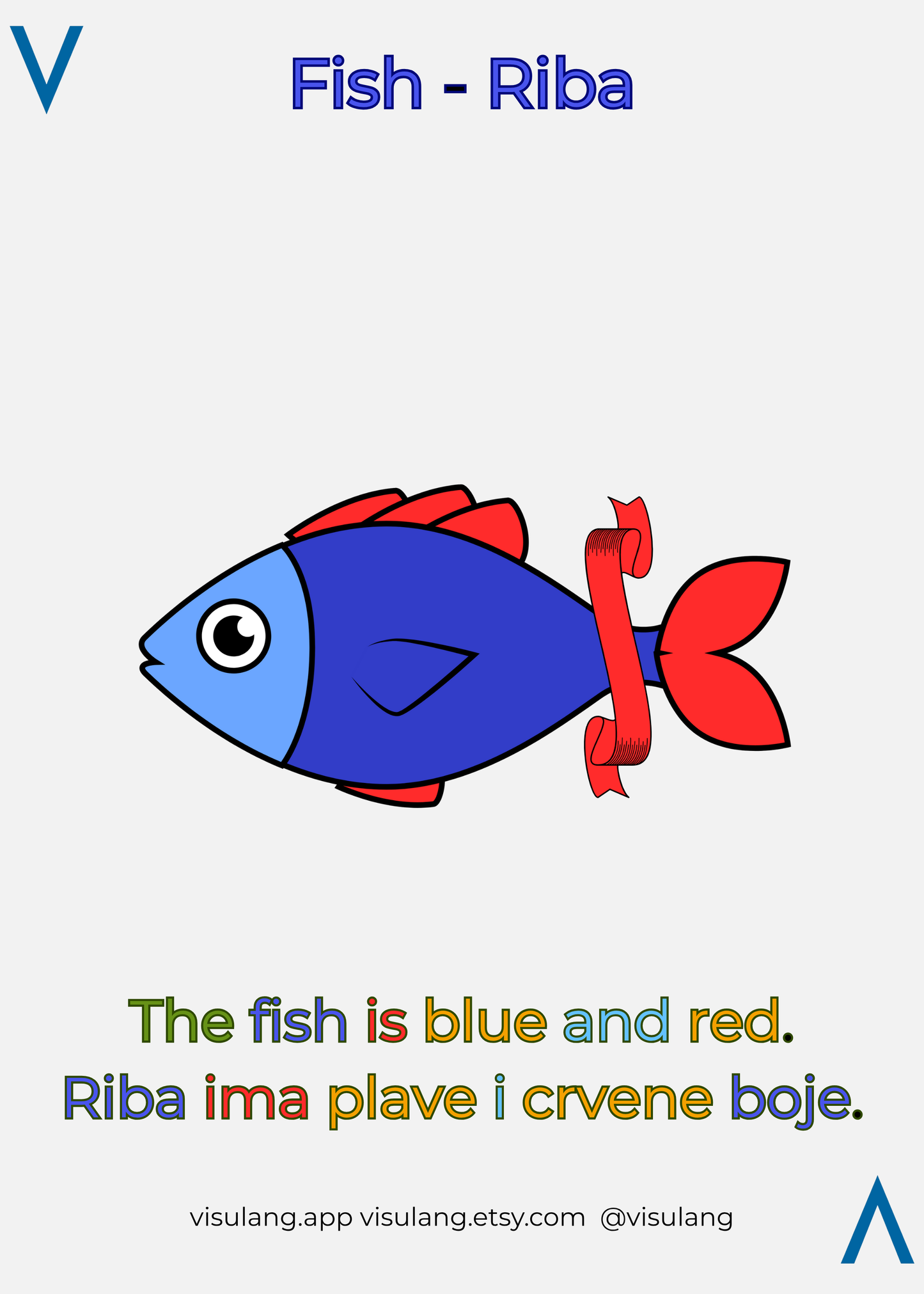 The fish is blue and red - Riba ima plave i crvene boje