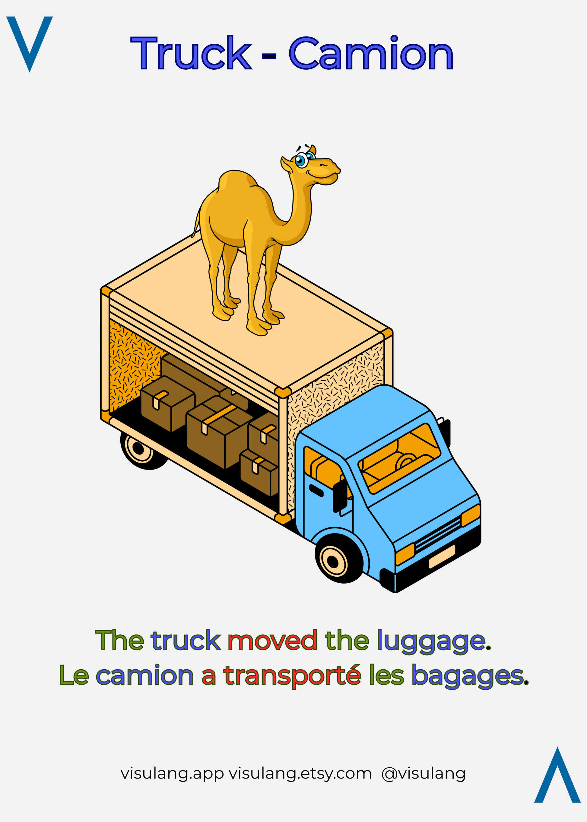 The truck moved the luggage - Le camion a transporté les bagages